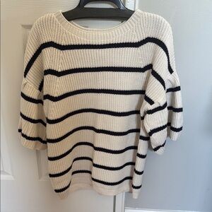 Striped Navy and White Women's Sweater